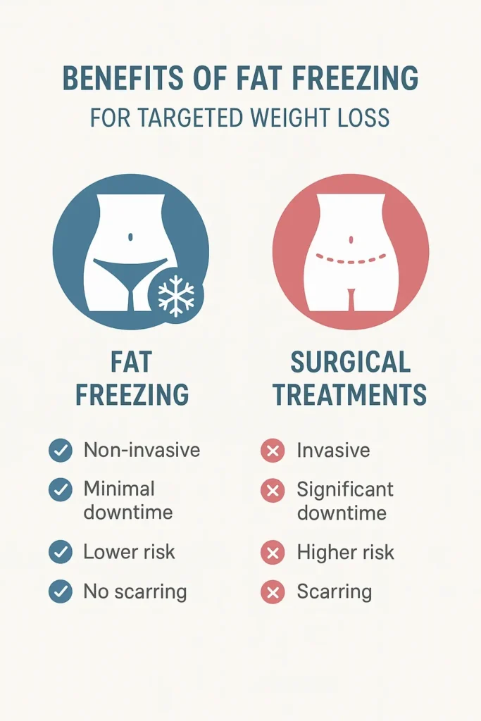 graphic showing the benefits of fat freezing Brierley Hill