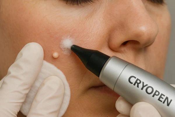 Woman receiving milia removal treatment Brierley Hill